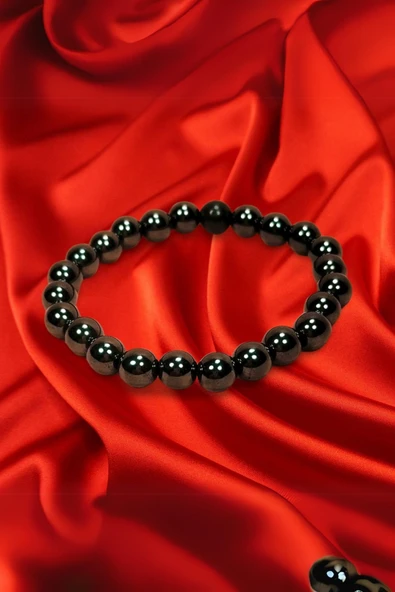 Hematit Doğal Taş Bileklik Kutulu - Resim 2