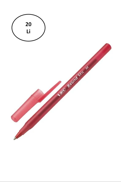 Bic Round Stic Tükenmez Kırmızı Kalem 20'li - 2