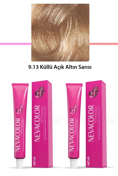2 li Set Premium 9.13 Küllü Açık Altın Sarısı - Kalıcı Krem Saç Boyası 2 X 50 g Tüp - 1