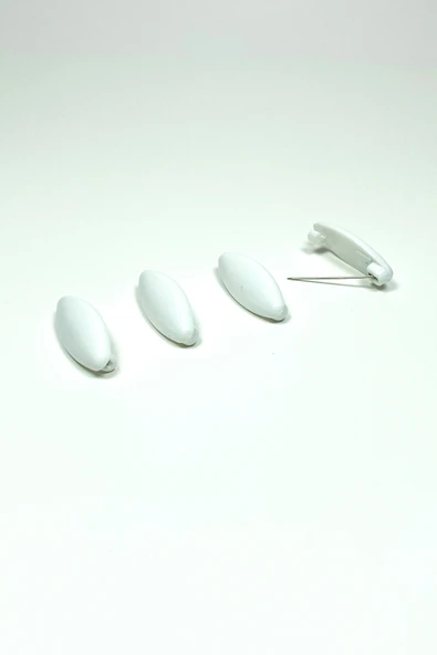 4 Adet Plastik Çengelli Eşarp Ve Şal İğnesi Beyaz 4 cm - 2