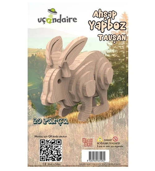 Ahşap Yapboz 20 Parça Tavşan - 1