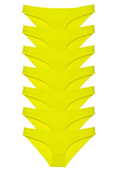 7 adet Süper Eko Set Likralı Kadın Slip Külot Sarı ürün görseli