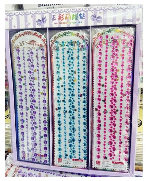 Fashion Renkli Taş Sticker - 1 set - 1