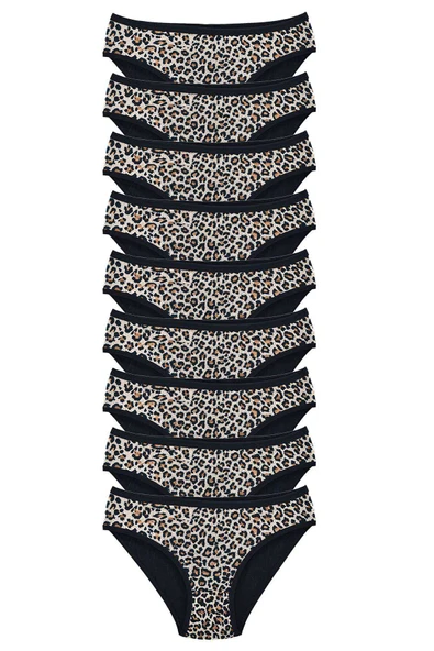9 Adet Leopar Desenli Likralı Yumuşak Dokulu Kadın Slip Külot ürün görseli