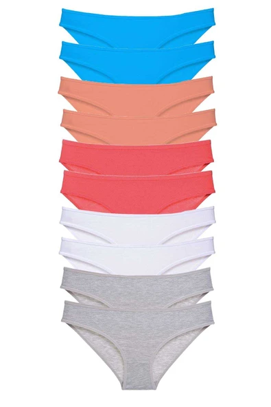 10 adet Süper Eko Set Likralı Kadın Slip Gri Beyaz Pudra Fuşya Mavi ürün görseli