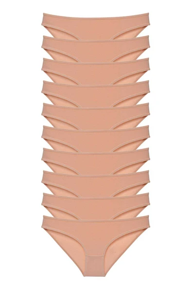 10 adet Süper Eko Set Likralı Kadın Slip Külot Ten ürün görseli