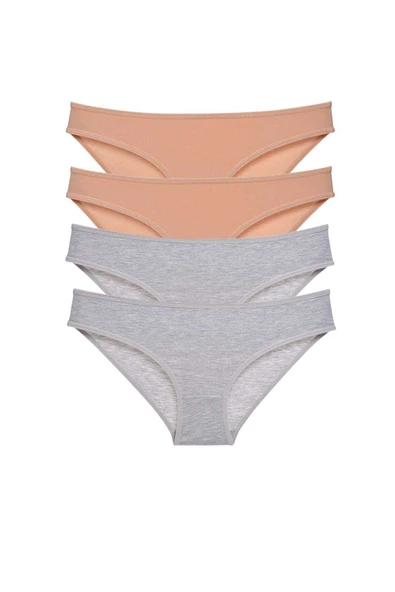 4 adet Süper Eko Set Likralı Kadın Slip Külot Ten Gri ürün görseli