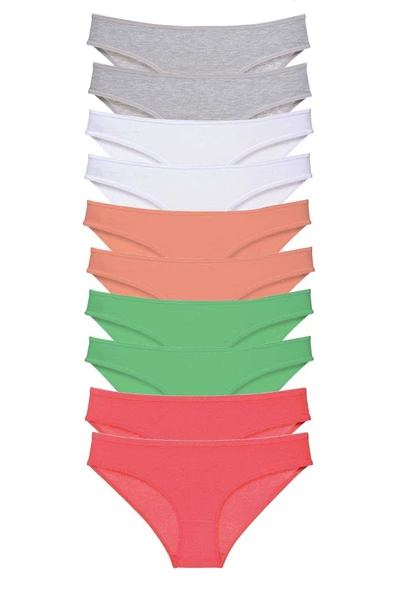 10 adet Süper Eko Set Likralı Kadın Slip Külot Gri Beyaz Pudra Yeşil Fuşya ürün görseli