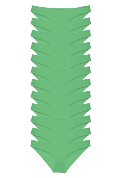 12 adet Süper Eko Set Likralı Kadın Slip Külot Yeşil ürün görseli