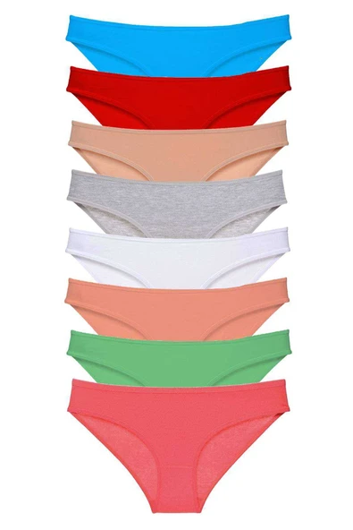 8 adet Süper Eko Set Likralı Kadın Slip Külot Set 8 ürün görseli