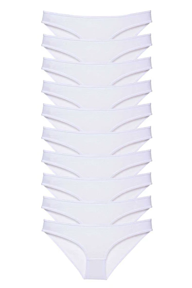 10 adet Süper Eko Set Likralı Kadın Slip Külot Beyaz ürün görseli