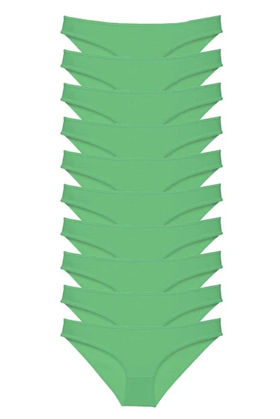 10 adet Süper Eko Set Likralı Kadın Slip Külot Yeşil ürün görseli