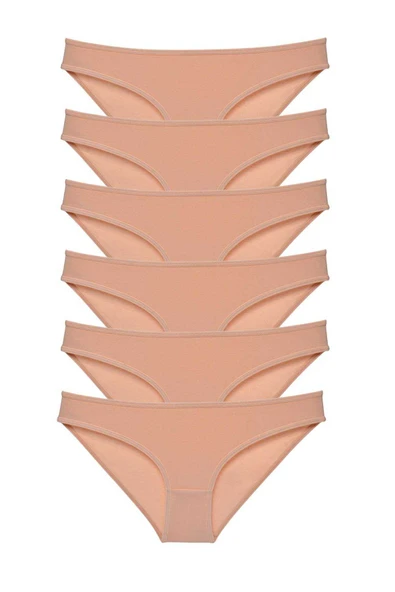 6 adet Süper Eko Set Likralı Kadın Slip Külot Ten ürün görseli