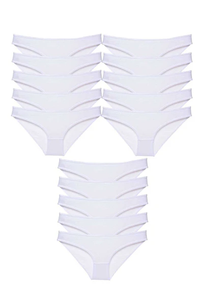 15 adet Süper Eko Set Likralı Kadın Slip Külot Beyaz ürün görseli