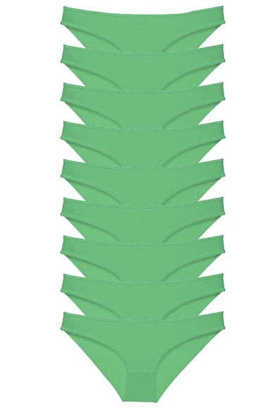 9 adet Süper Eko Set Likralı Kadın Slip Külot Yeşil ürün görseli