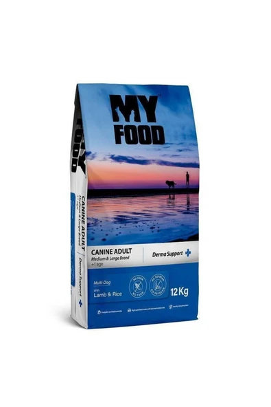 My Food Kuzulu Pirinçli Yetişkin Orta Büyük Irk Köpek Maması Derma Support 12 kg ürün görseli 1