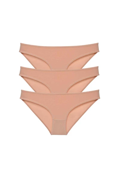 3 adet Süper Eko Set Likralı Kadın Slip Külot Ten ürün görseli