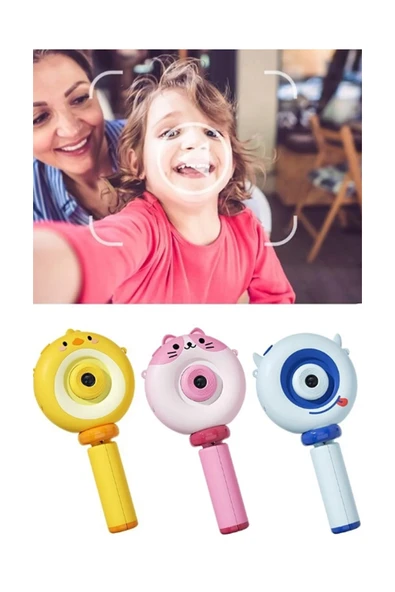 Hd Kamera Karikatür Tripodlu Çocuk Dijital Kamera Fotoğraf Makinası 1080p Video Kaydedici 2.0 İnç - 6
