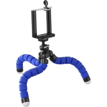 27030 Mini Esnek Ahtapot Tripod Selfie Masa Üstü Standı Mavi - 2
