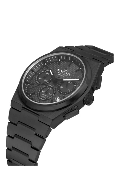 Nacar Nc41-299795-bgm Safir Camlı Paslanmaz Çelik Erkek Kol Saati - Resim 2