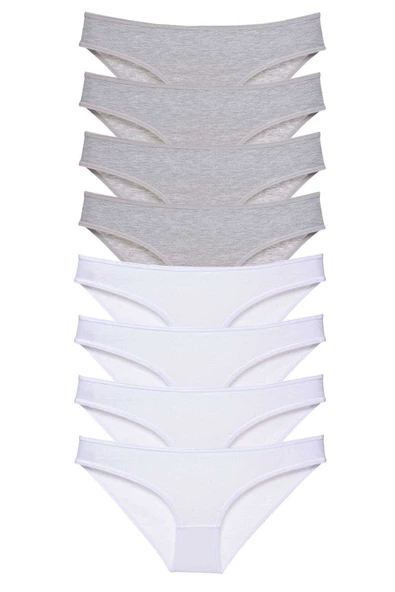 8 adet Süper Eko Set Likralı Kadın Slip Külot Gri Beyaz ürün görseli