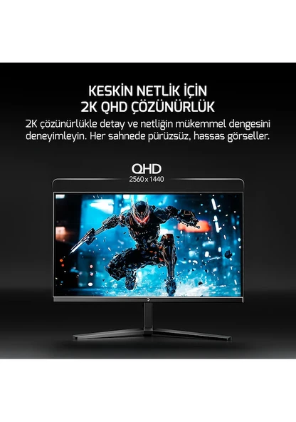 GamePower Rapid Q-MAX 27'' 0.5ms QHD 300Hz Fast IPS 10 Bit RGB Pivot Speaker Gaming Monitör - 4