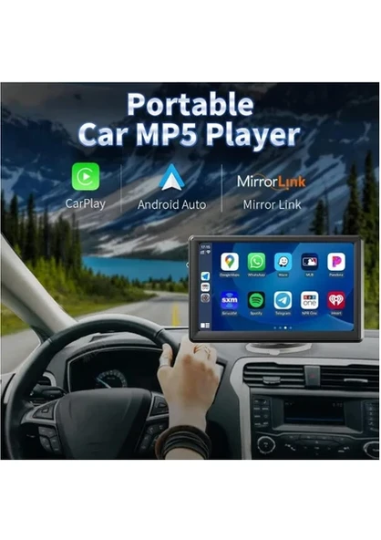 Taşınabilir Kablosuz Carplay Ekran Dash Mount, Taşınabilir Araç Çalar Carplay(Kablolu+Wifi)