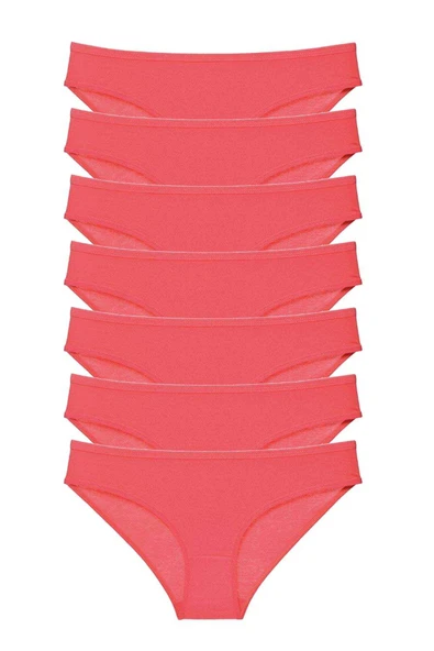 7 adet Süper Eko Set Likralı Kadın Slip Külot Fuşya - 1