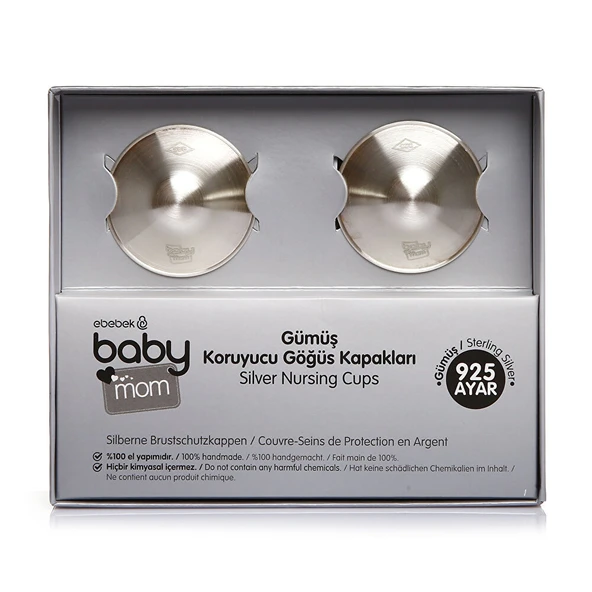 Gümüş Göğüs Ucu Koruyucu Kapak 2'li 925 Ayar - 1