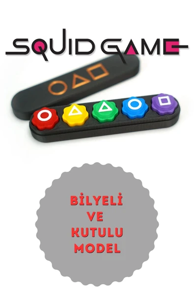 Squid Game Beş Taş - Kutulu ve Bilyeli Model - Renkli Taş Gonggi