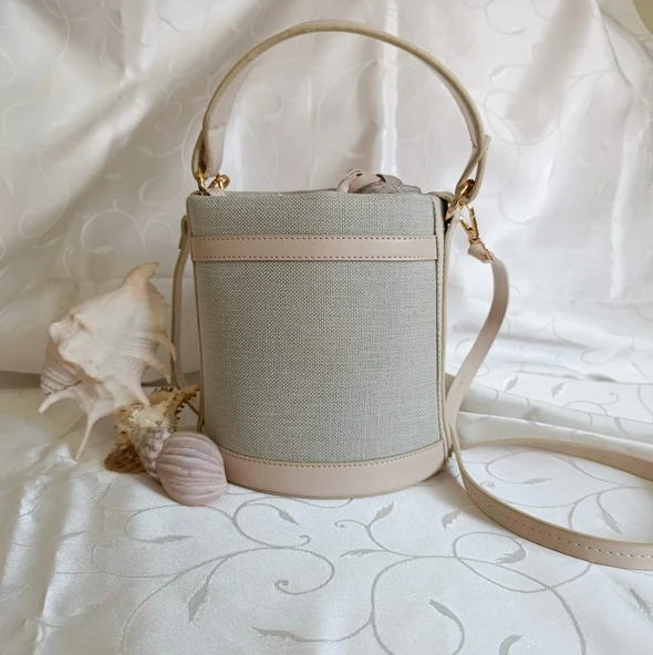 Büzgülü Kova Tip Çanta Bej - 6