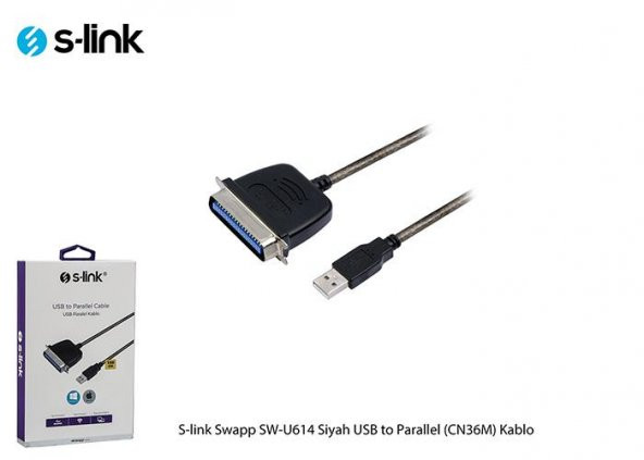 S-link Swapp SW-U614 Siyah 1.5 USB to Parallel (CN36M) Kablo - 7
