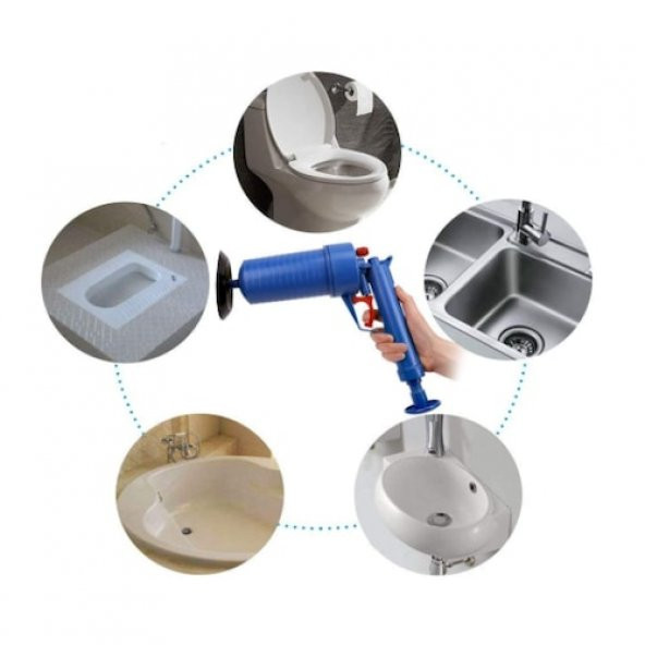 Air Blaster Hava Basınçlı Lavabo Tuvalet Klozet Gider Açıcı Pompa - 3