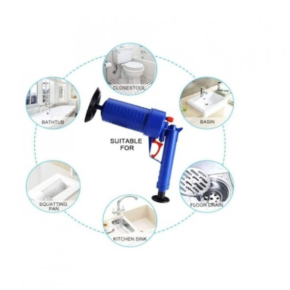 Air Blaster Hava Basınçlı Lavabo Tuvalet Klozet Gider Açıcı Pompa - 5