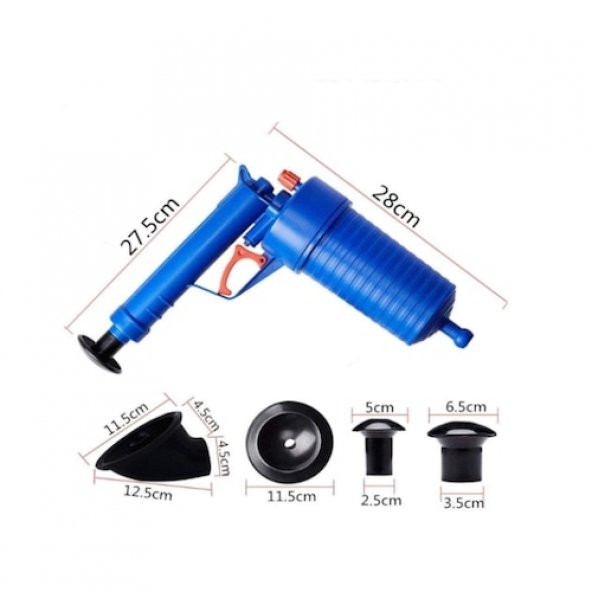 Air Blaster Hava Basınçlı Lavabo Tuvalet Klozet Gider Açıcı Pompa - 10