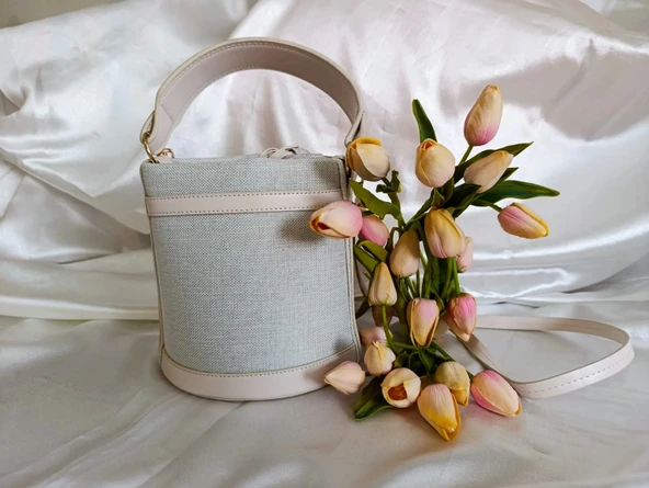 Büzgülü Kova Tip Çanta Bej - 2