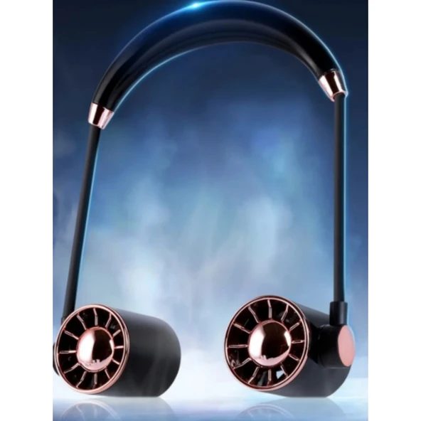 Ozmik Mini Fan USB Tembel Asılı Boyun Katlanabilir Taşınabilir Küçük Fan Uzun Ömrü Turbo - 2
