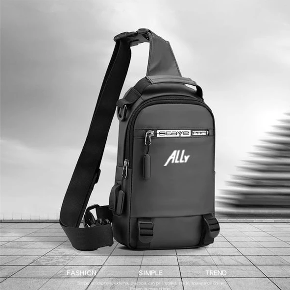 Ally USB Şarj Girişli Çok Fonksiyonlu Su Geçirmez Erkek Bel ve Sırt Çantası - 10