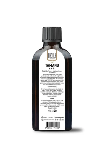 Tamanu Yağı 100 ml – Soğuk Pres – %100 Saf ve Doğal – Calophyllum Tacmahaca Oil - Resim 2