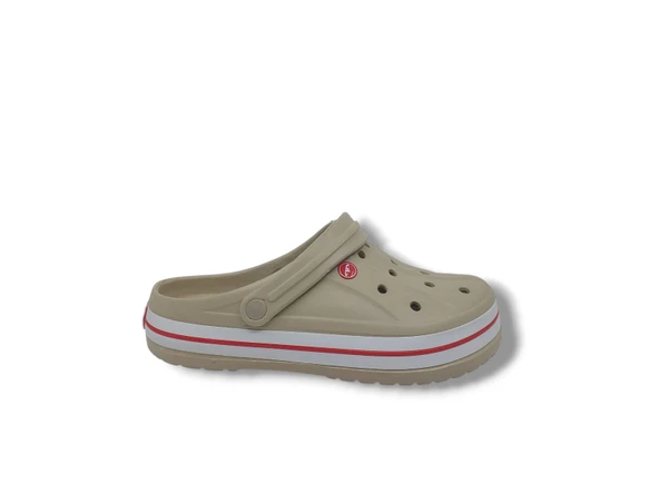 AkınalBella 467 Unisex Bej Beyaz Kırmızı Büyük Numara Sabo Terlik 46 47 ürün görseli