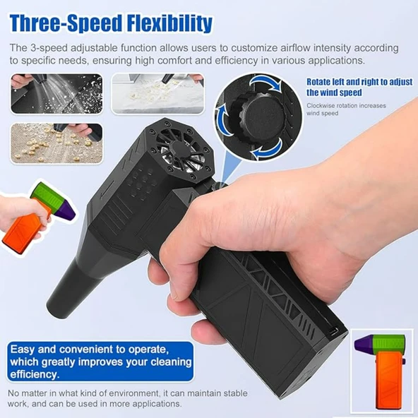 Ozmik Mini X6 Şiddetli Fan Güçlü Elektrikli Fırçasız Turbo Jet Ev Dış Mekan Elektrikli El aletleri - 6