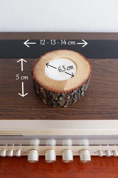 Doğal Meşe Ahşap Mumluk ( 1 Adet ) - 5