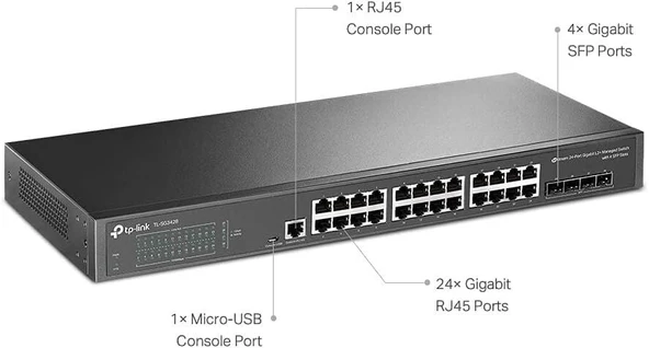 TP-LINK TL-SG3428 24 PORT GIGABIT+4XGIGABIT SFP UPLINK L2+ YÖNETİLEBİLİR RACKMOUNT SWITCH - 2