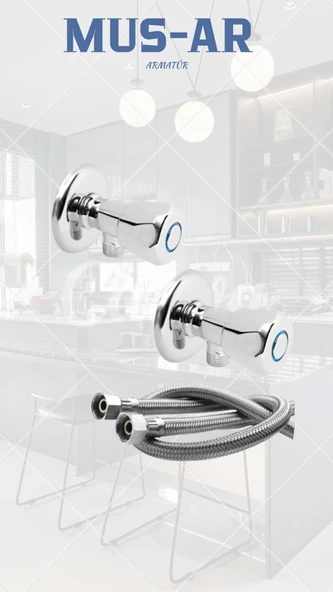 Krom Volonlu Taharat Musluğu Flex Set ürün görseli 1