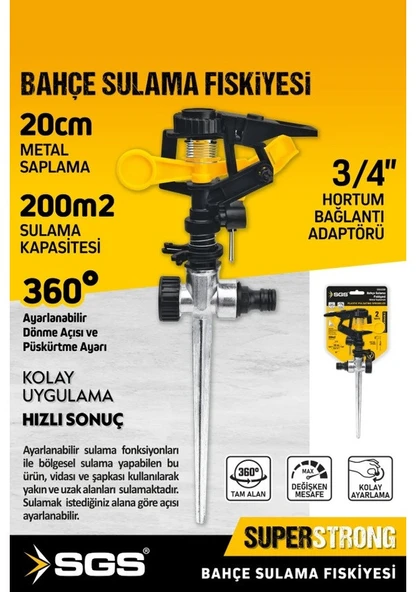 SGS Bahçe Sulama Fiskiyesi Metal Kazıklı 4250