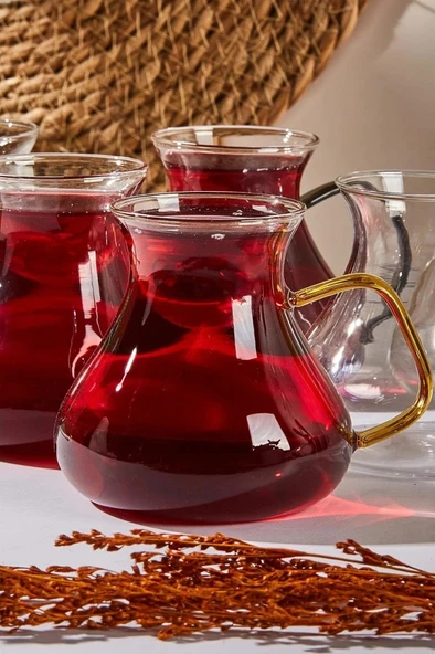Perotti Ehl-i Keyf Renkli 6'lı Borosilikat Cam Çay Bardağı Seti 200ml 16013 - 2