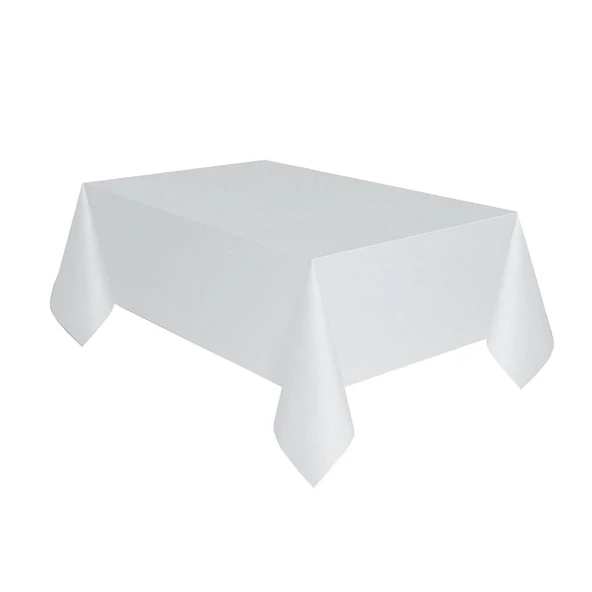 Plastik Naylon Su Geçirmez Parti Piknik Renkli Masa Örtüsü - 120x180 Cm. - Beyaz - 1 Adet ürün görseli 1