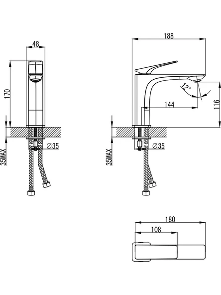 Turkuaz Blue Lavabo Bataryası - 2