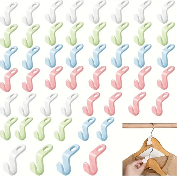 DEPOKON 10 adet Dayanıklı Plastik Askı Kancaları: Yerden Tasarruf Sağlayan ve Çok Yönlü