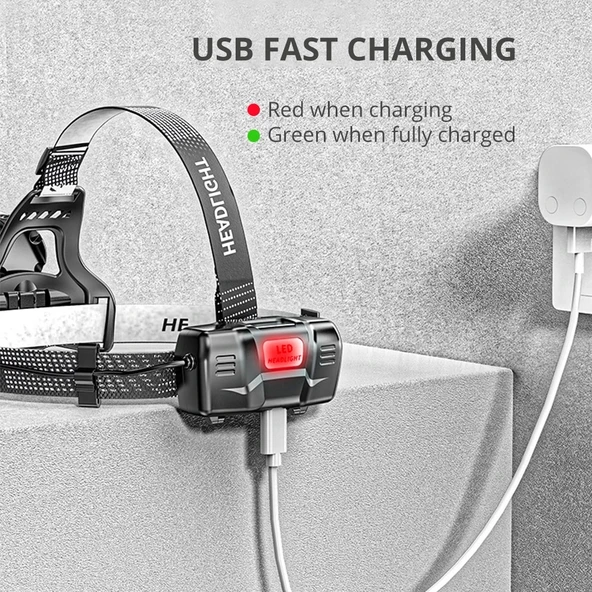 Fixport PeakStar PS-8002 SENSÖRLÜ ZOOMLU PROFESYONEL ŞARJLI KAFA LAMBASI - 3